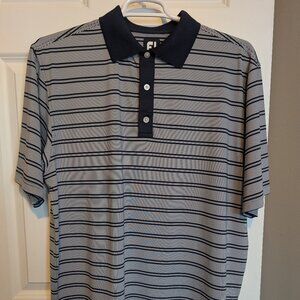 FootJoy Men's Large Blue Striped Business Casual Polo